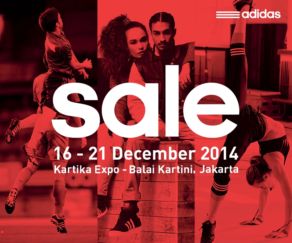 A red “sale” poster for a December 2014 sale event.