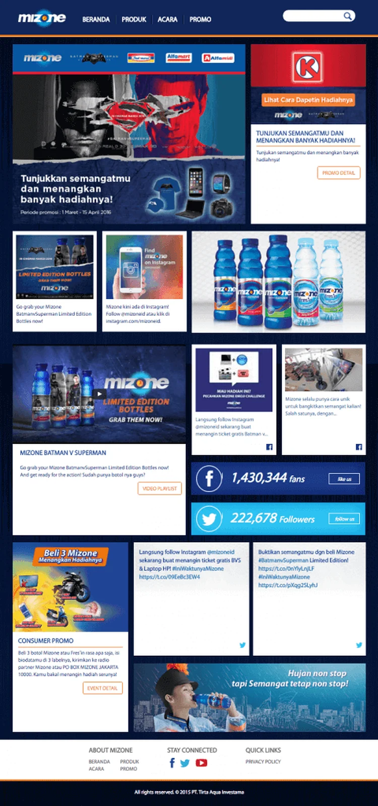 The full-length Mizone portal home page, shown as a tall strip.
